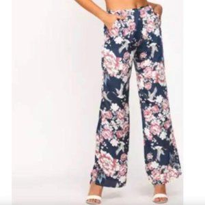 NEW NWT Honey Belle Blue Boho Floral Pants Small